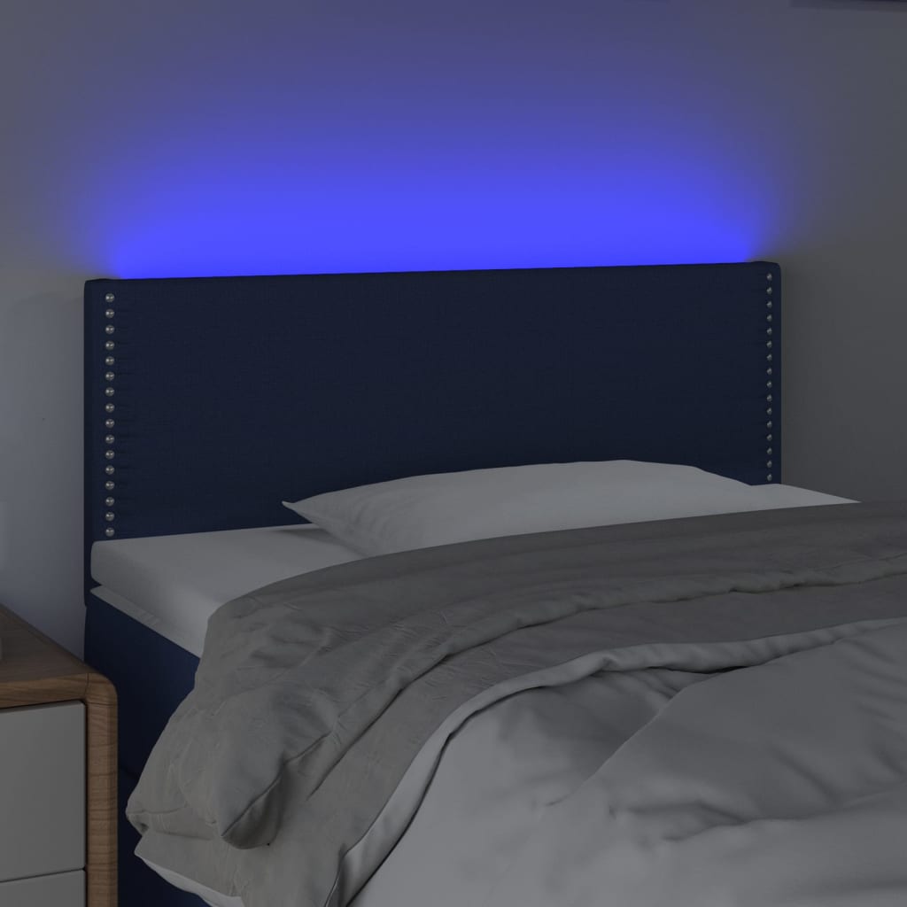 vidaXL Κεφαλάρι Κρεβατιού LED Μπλε 100x5x78/88 εκ. Υφασμάτινο