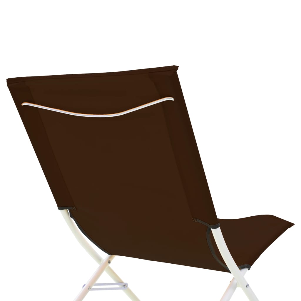 vidaXL Καρέκλες Παραλίας Πτυσσόμενες 2 τεμ. Καφέ