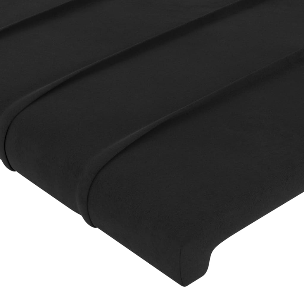 vidaXL Κεφαλάρι Κρεβατιού LED Μαύρο 183x16x118/128 εκ. Βελούδινο