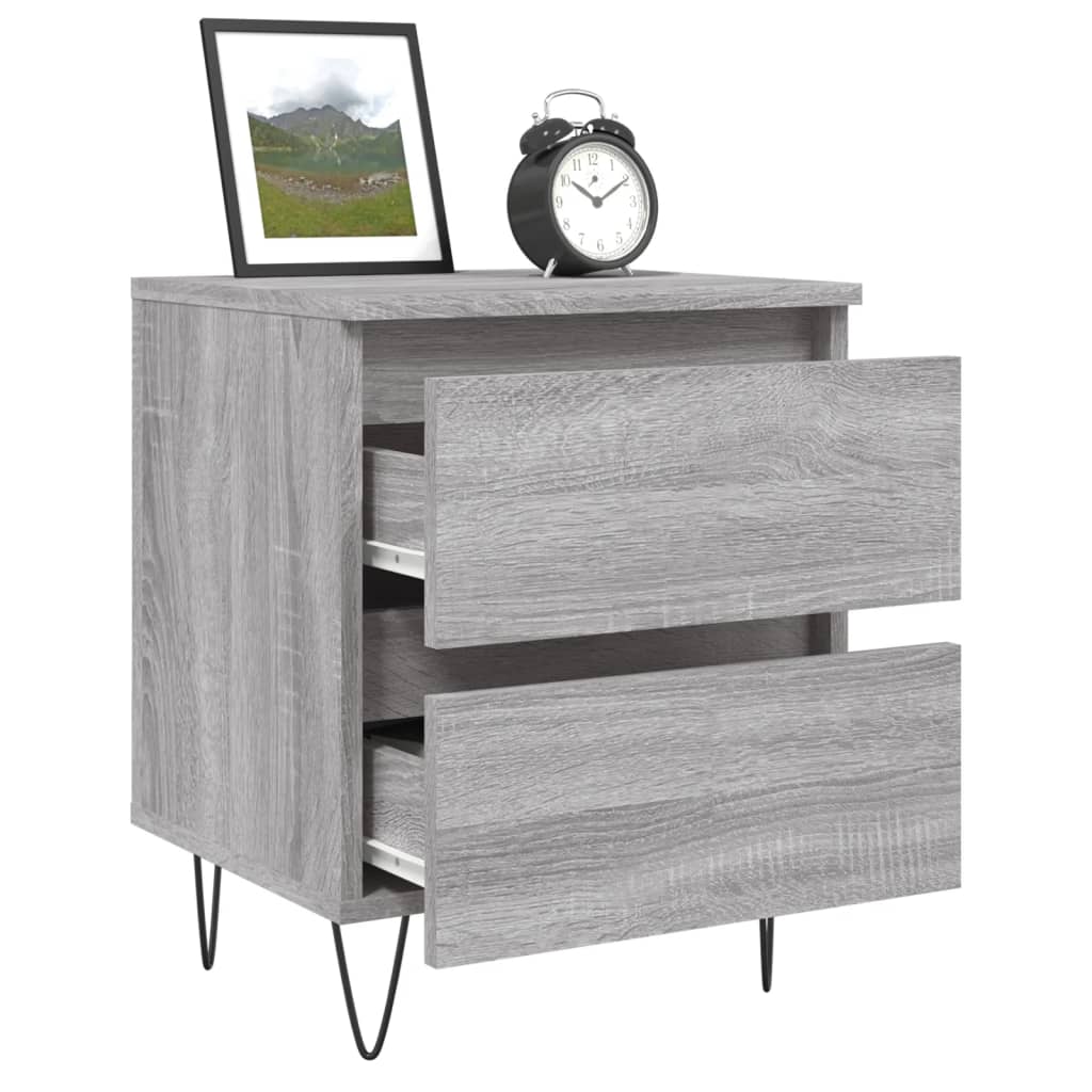 vidaXL Κομοδίνα 2 τεμ. Γκρι Sonoma 40x35x50 εκ. από Επεξεργασμένο Ξύλο