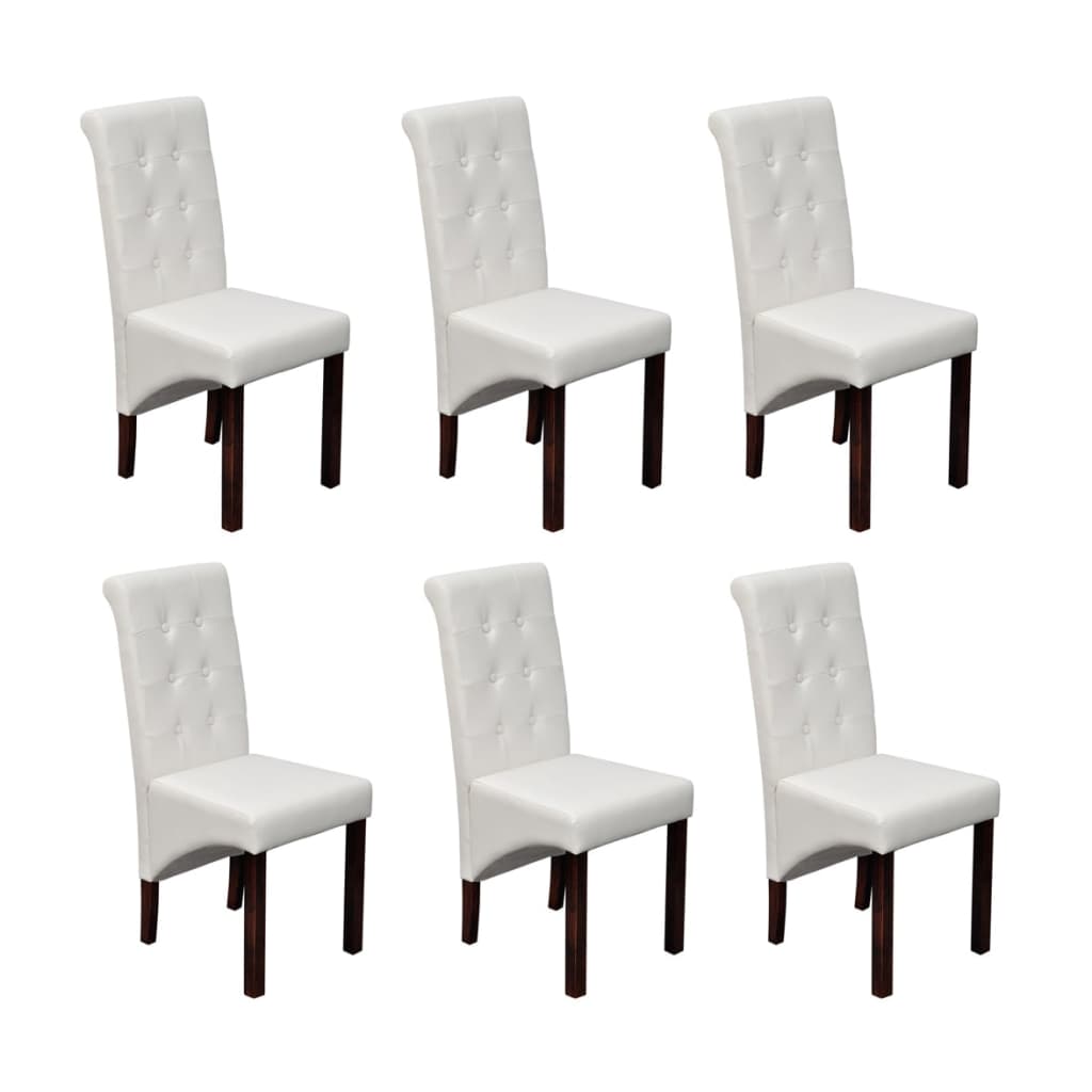 vidaXL Καρέκλες Τραπεζαρίας 6 τεμ. Λευκές από Συνθετικό Δέρμα