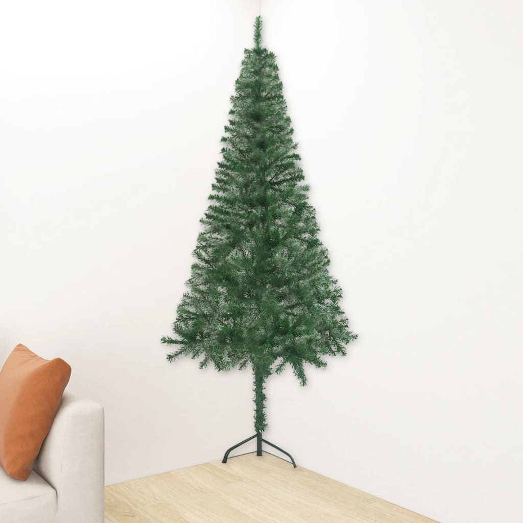 vidaXL Χριστουγεν Δέντρο Τεχν. Προφωτισμένο Γωνιακό Πράσινο 150 εκ PVC