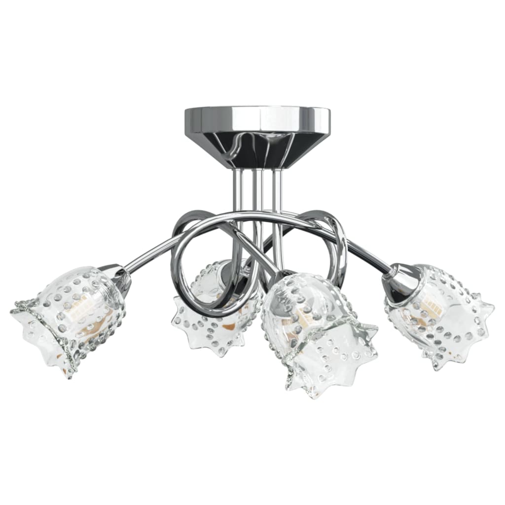 vidaXL Φωτιστικό Οροφής με Γυάλινα Καπέλα Λουλουδιών για 4 Φώτα LED G9