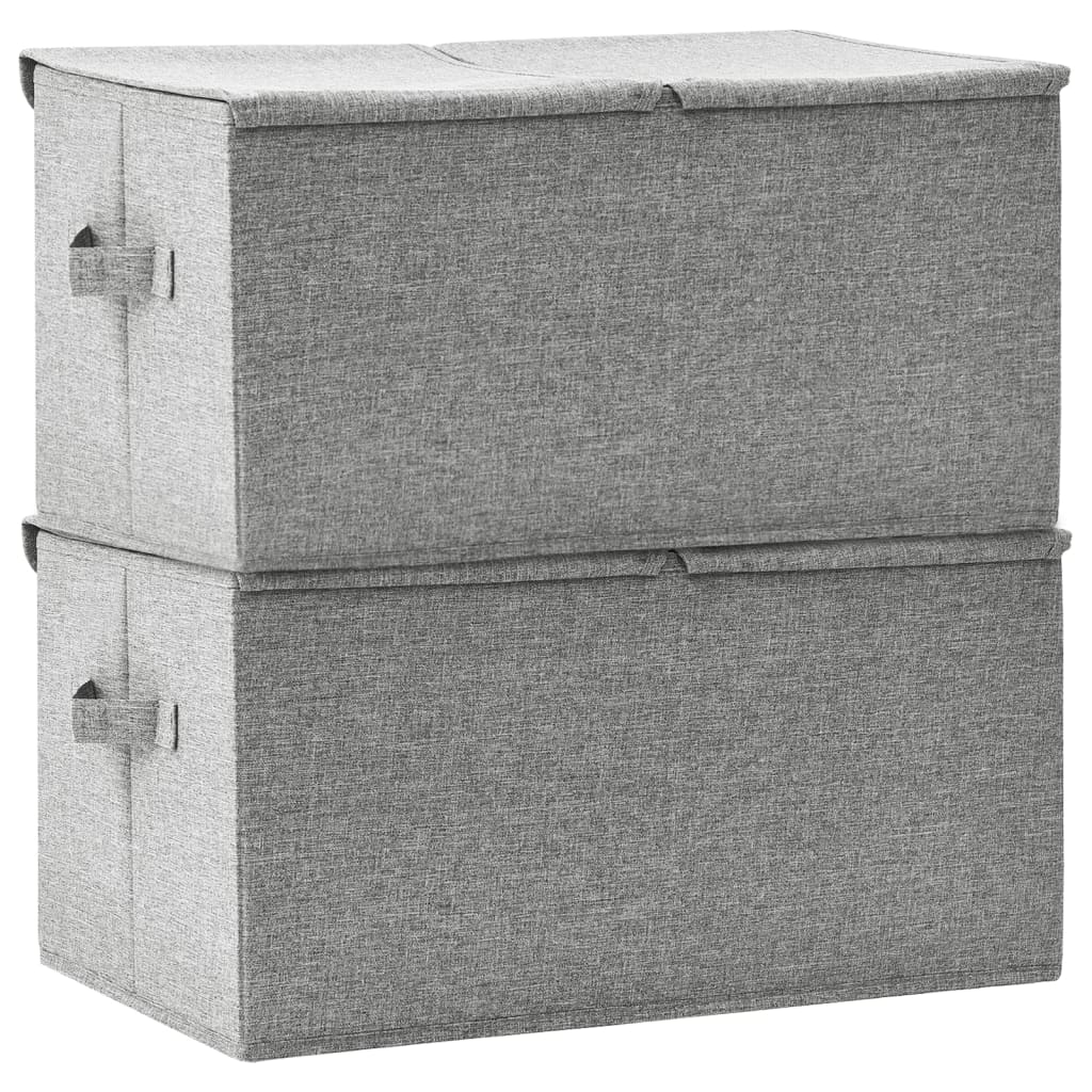 vidaXL Κουτιά Αποθήκευσης 2 τεμ. Γκρι 50 x 30 x 25 εκ. Υφασμάτινα