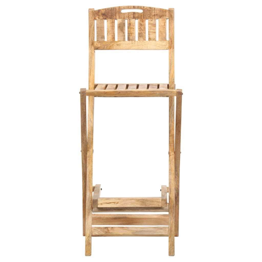 vidaXL Καρέκλες Μπαρ Πτυσσόμενες 2 τεμ. από Μασίφ Ξύλο Μάνγκο