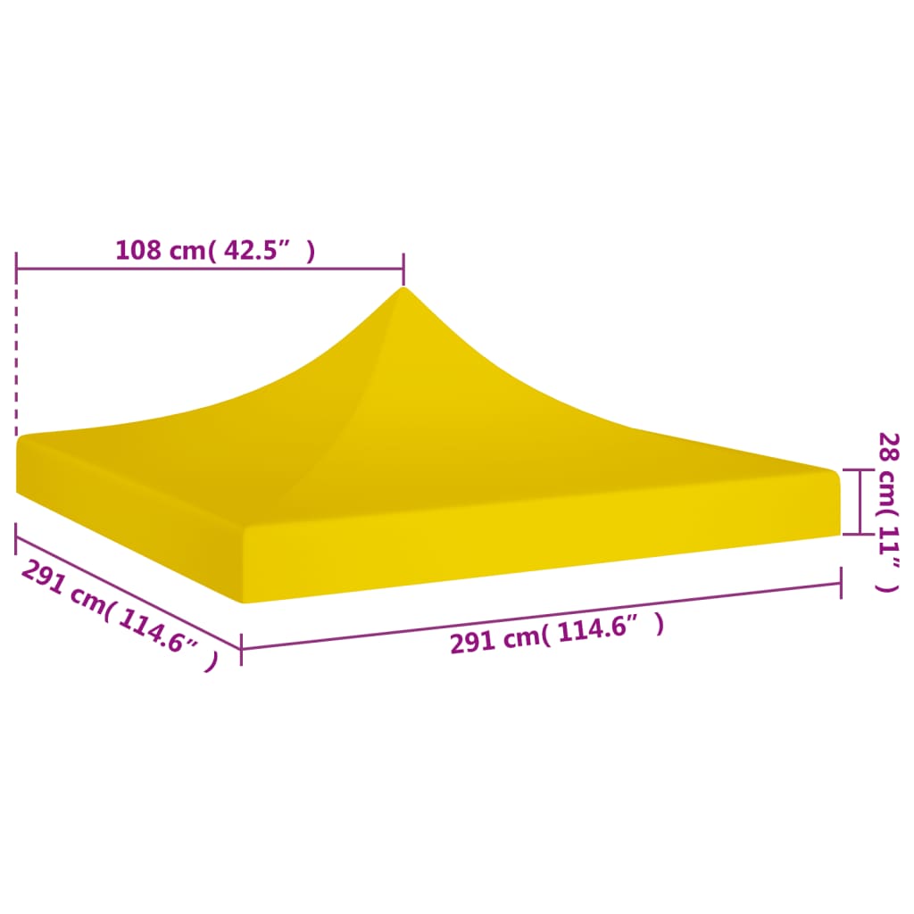 vidaXL Κάλυμμα Τέντας Εκδηλώσεων Κίτρινο 3 x 3 μ. 270 γρ/μ²