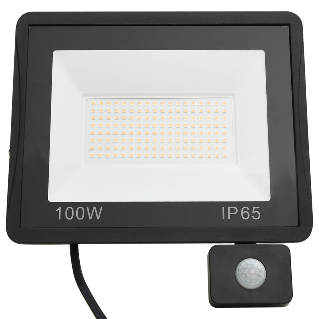 vidaXL Προβολέας LED με Αισθητήρα Θερμό Λευκό 100 W