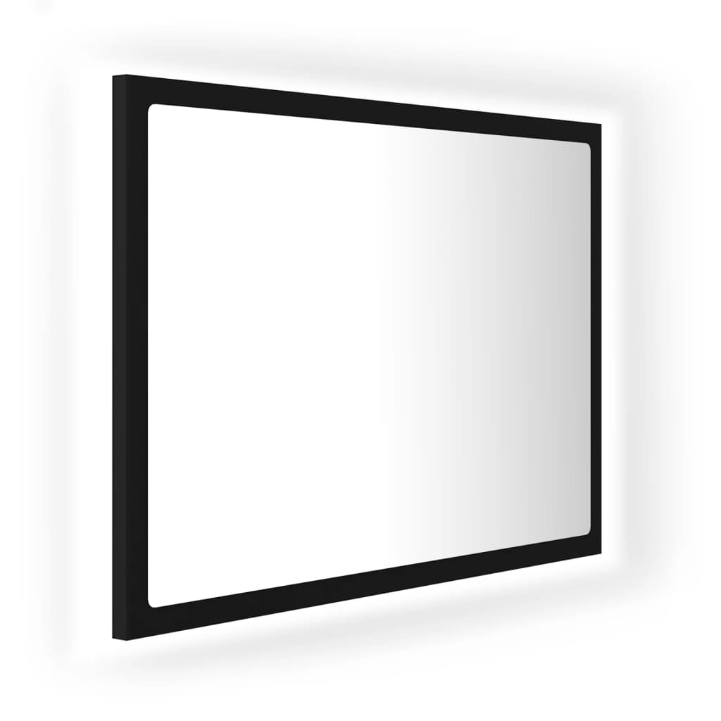 vidaXL Καθρέφτης Μπάνιου με LED Μαύρος 60x8,5x37 εκ. Ακρυλικός