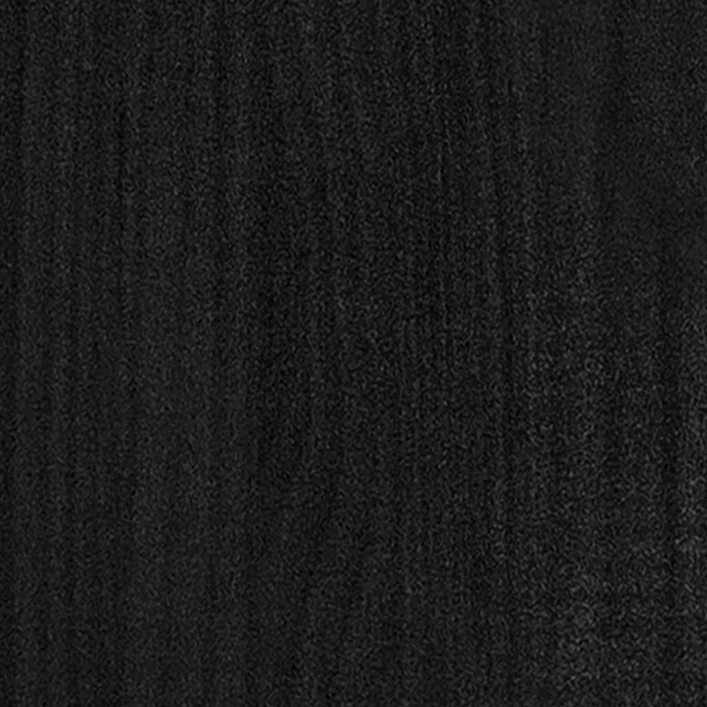 vidaXL Πλαίσιο Κρεβατιού Μαύρο 120 x 190 εκ. Μασίφ Ξύλο Small Double