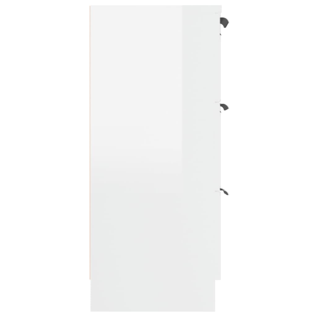 vidaXL Συρταριέρα Γυαλιστερό Λευκό 60 x 30 x70 εκ. Επεξεργασμένο Ξύλο
