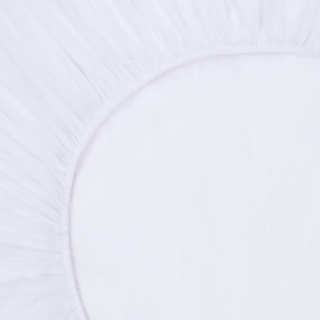 vidaXL Σεντόνια με Λάστιχο Αδιάβροχα 2 τεμ. Λευκά 90x200 εκ. Βαμβακερά