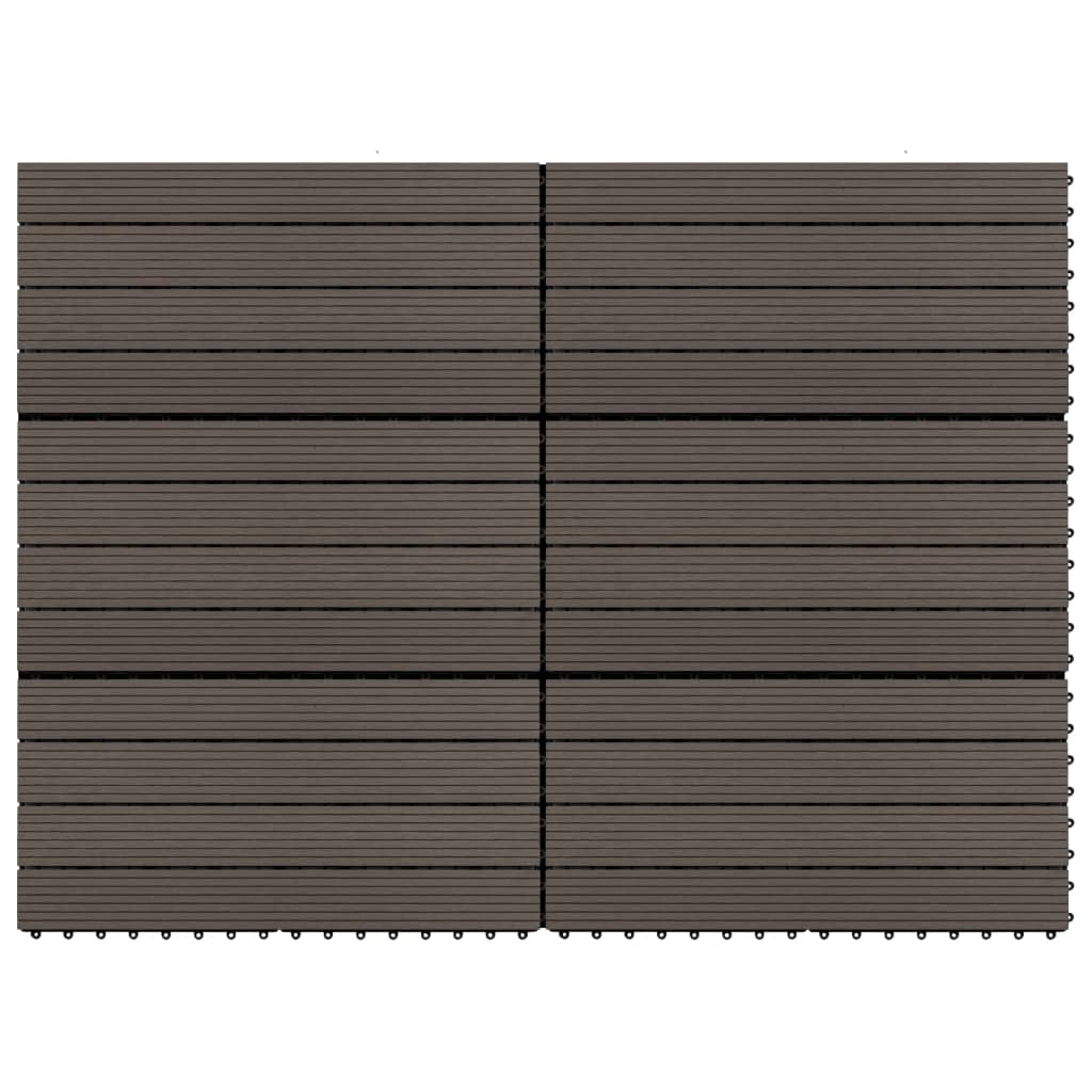 vidaXL Πλακάκια Deck 6 τεμ. Σκούρο Καφέ 60 x 30 εκ. 1,08 μ² από WPC