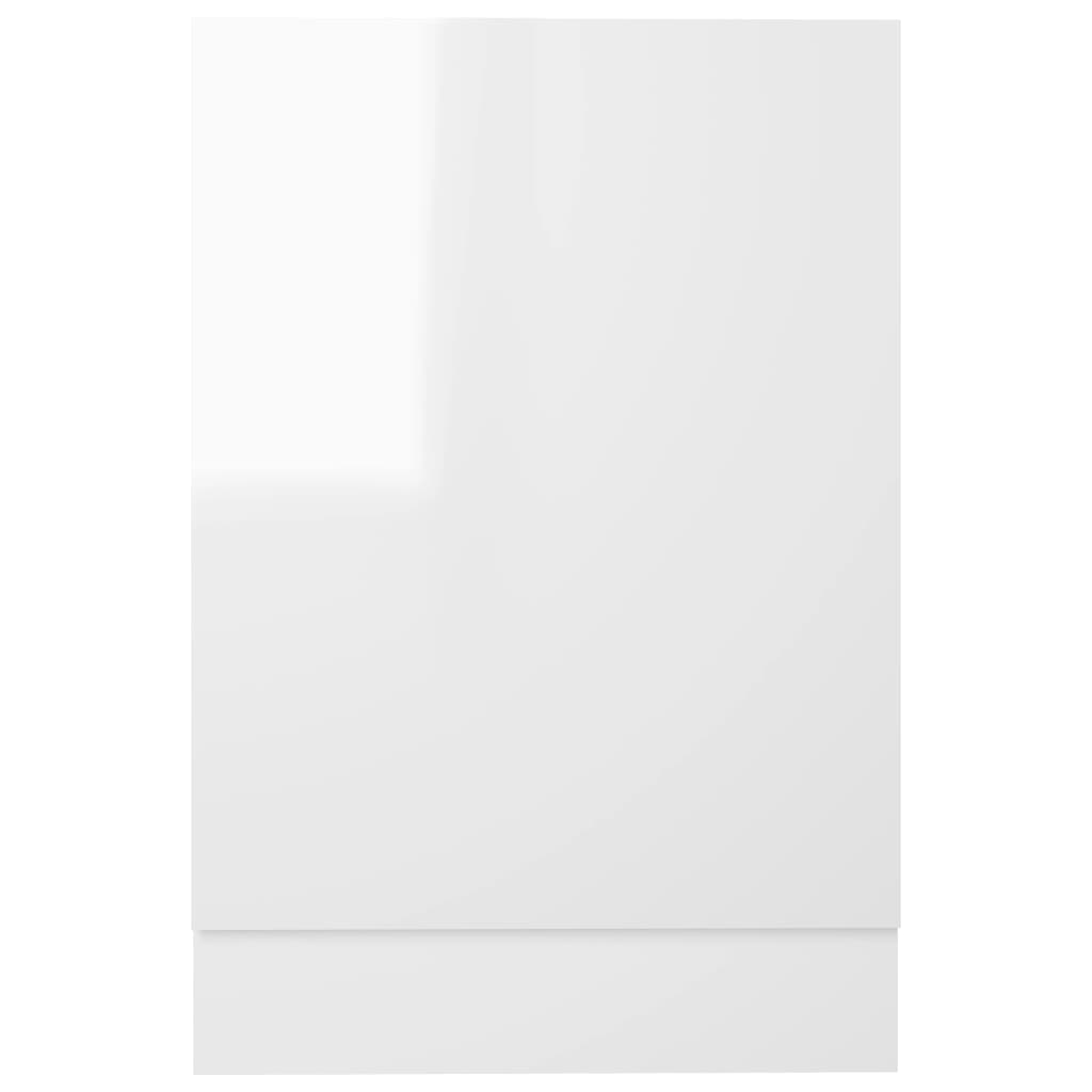 vidaXL Πρόσοψη Πλυντηρίου Πιάτων Γυαλ. Λευκό 45x3x67 εκ. Μοριοσανίδα