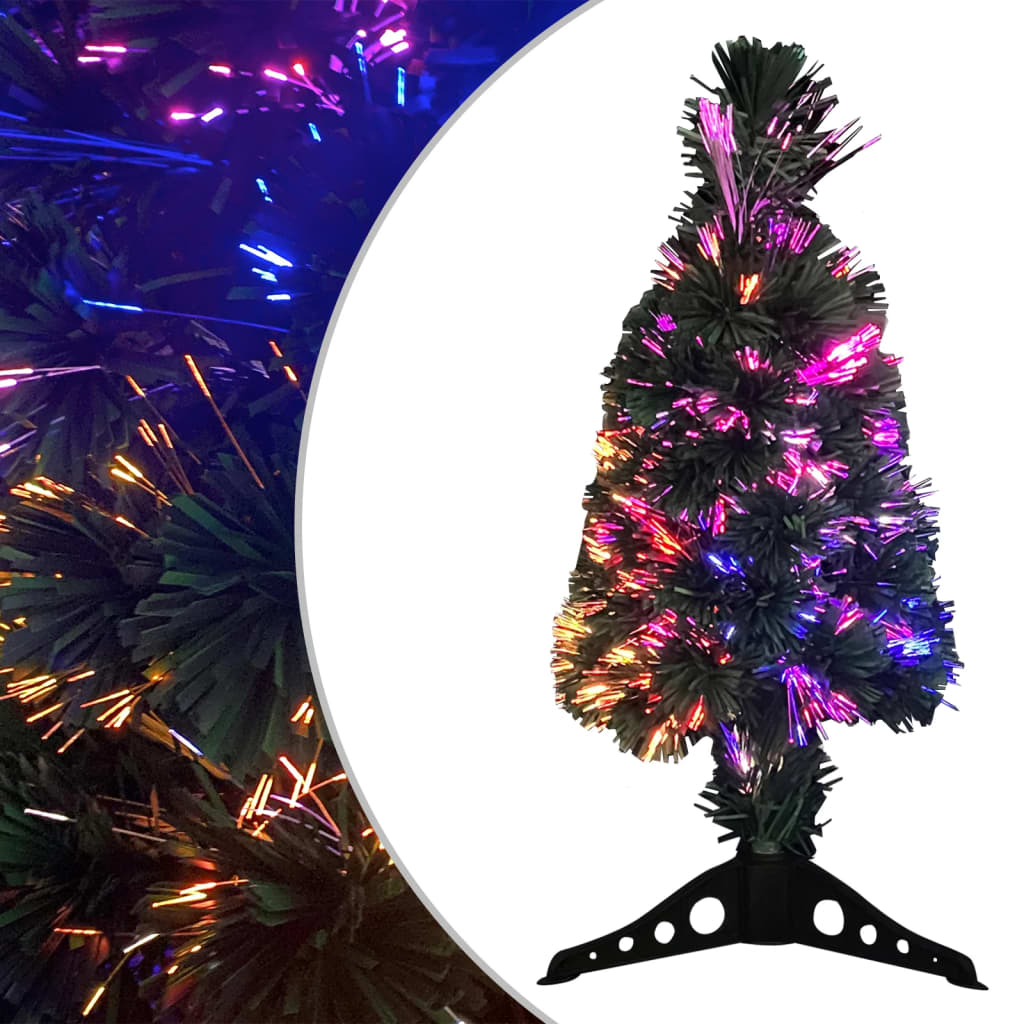 vidaXL Χριστουγεν. Δέντρο Slim Τεχνητό με Βάση / Οπτικές Ίνες 64 εκ.