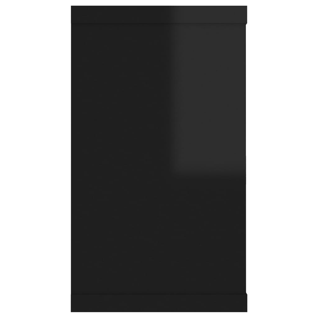 vidaXL Ράφια Κύβοι Τοίχου 4 τεμ. Γυαλ. Μαύρο 80x15x26,5εκ. Μοριοσανίδα