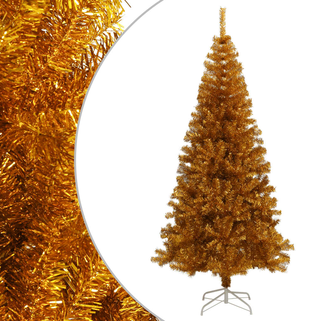 vidaXL Χριστουγεννιάτικο Δέντρο Τεχνητό με Βάση Χρυσό 180 εκ. PET