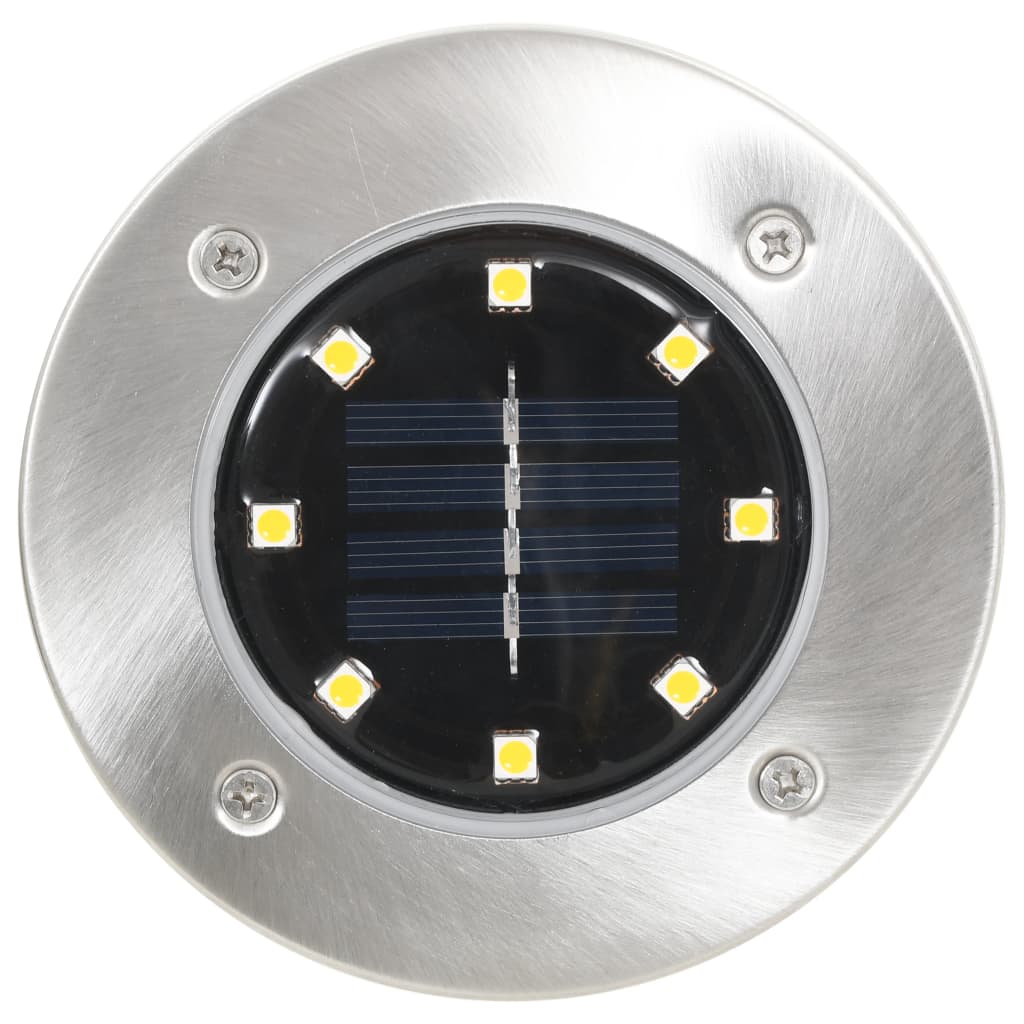 vidaXL Σποτ Ηλιακά Χωνευτά - Καρφωτά LED 8 τεμ. Λευκό