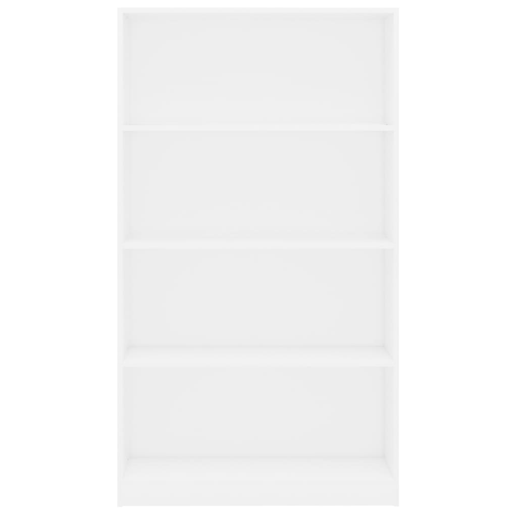 vidaXL Βιβλιοθήκη με 4 Ράφια Λευκή 80 x 24 x 142 εκ. από Μοριοσανίδα