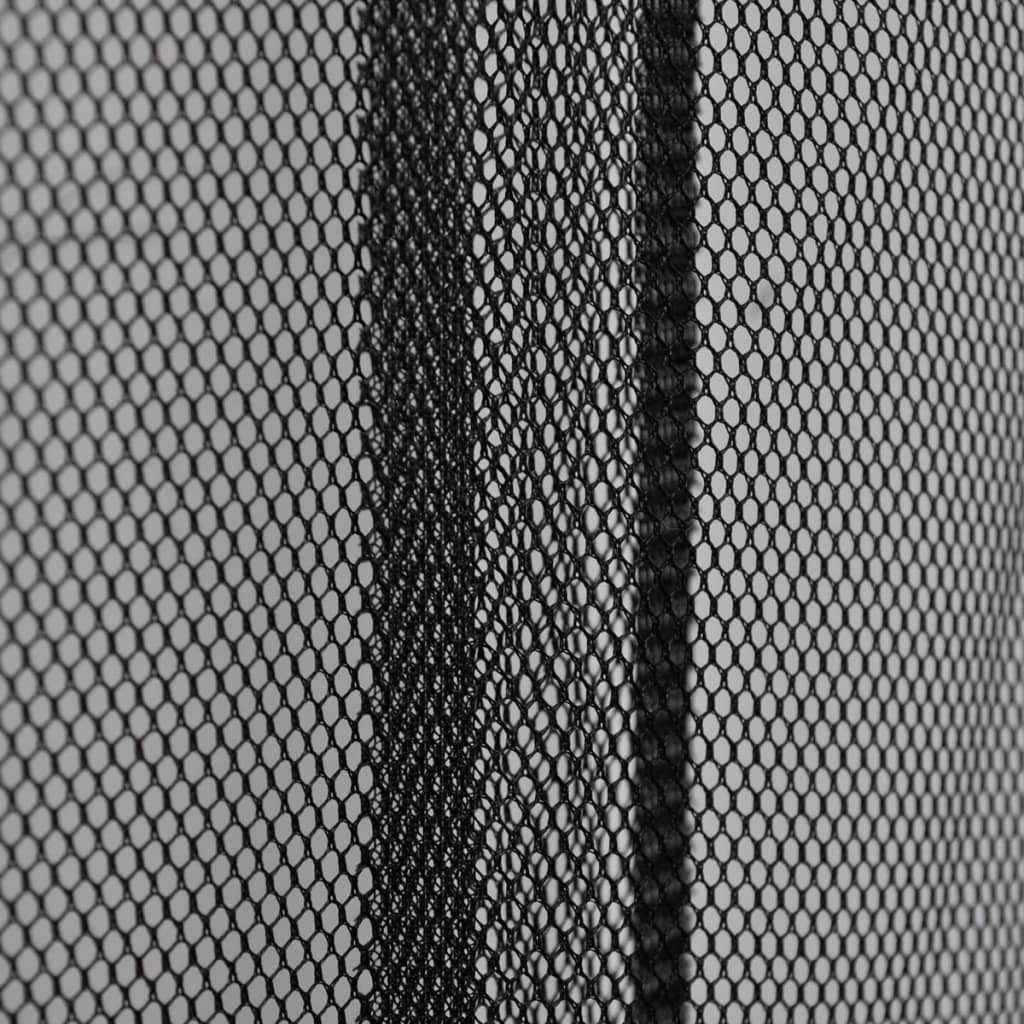 Σήτα Πόρτας με Κουρτίνα 4 Τεμαχίων Μαύρη 220 x 100 εκ. από Πολυεστέρα