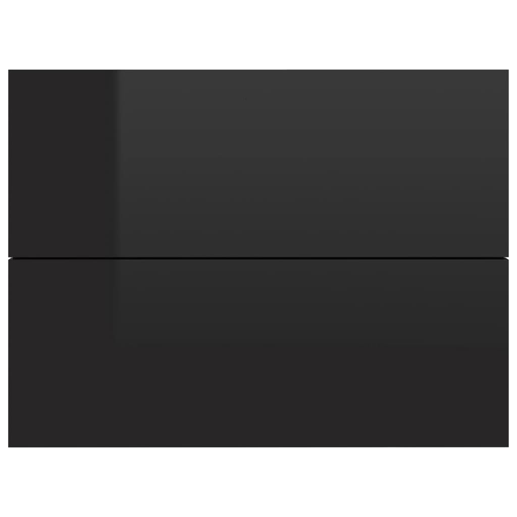 vidaXL Κομοδίνο Γυαλιστερό Μαύρο 40 x 30 x 30 εκ. από Μοριοσανίδα