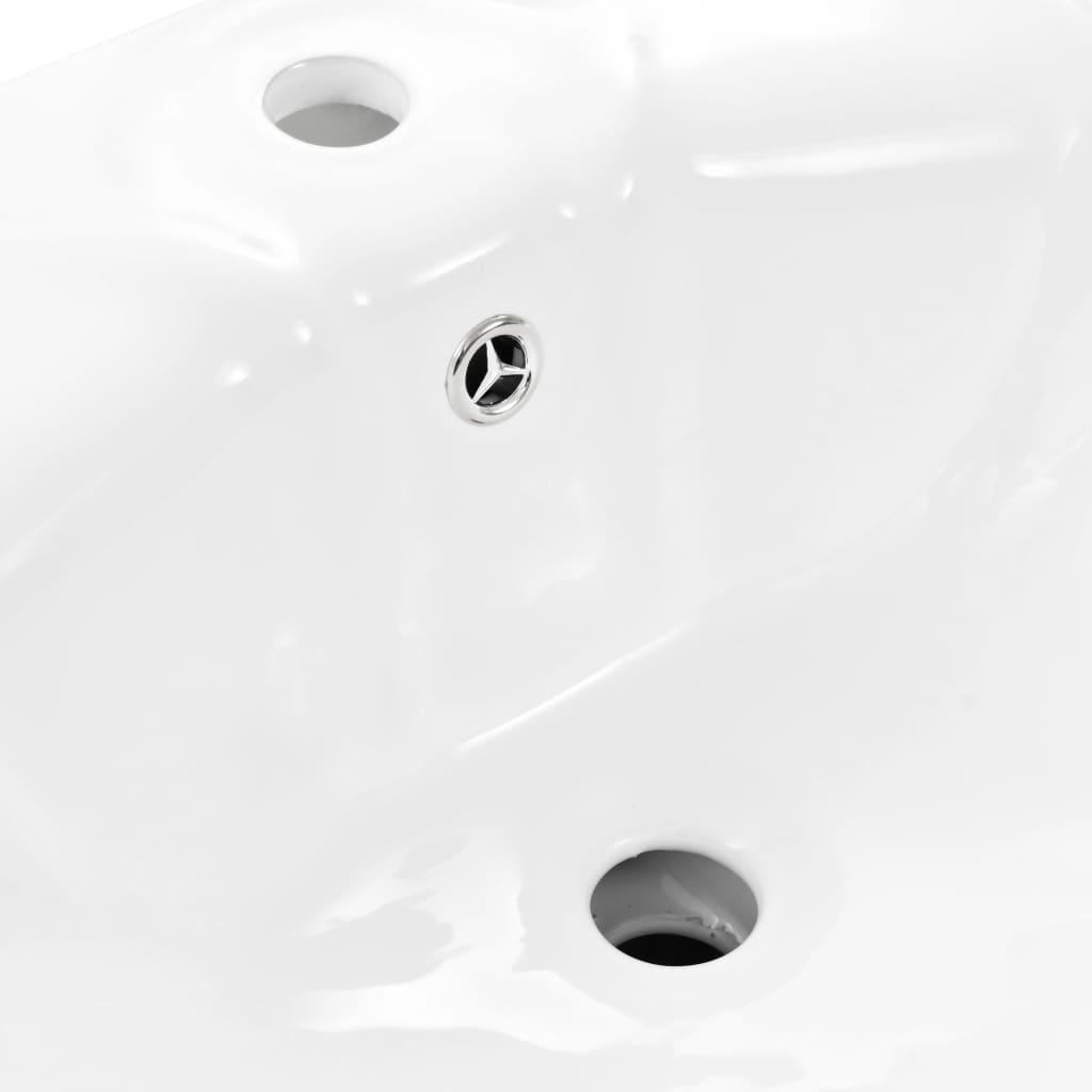 vidaXL Νιπτήρας Επιδαπέδιος με Κολόνα Λευκός 580x510x200 χιλ Κεραμικός