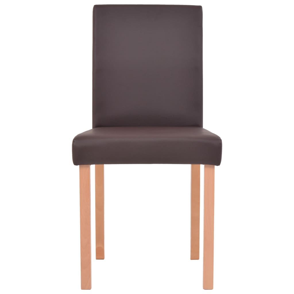 vidaXL Τραπεζαρία & Καρέκλες 7 τεμ. Καφέ Συνθετικό Δέρμα / Ξύλο Δρυός
