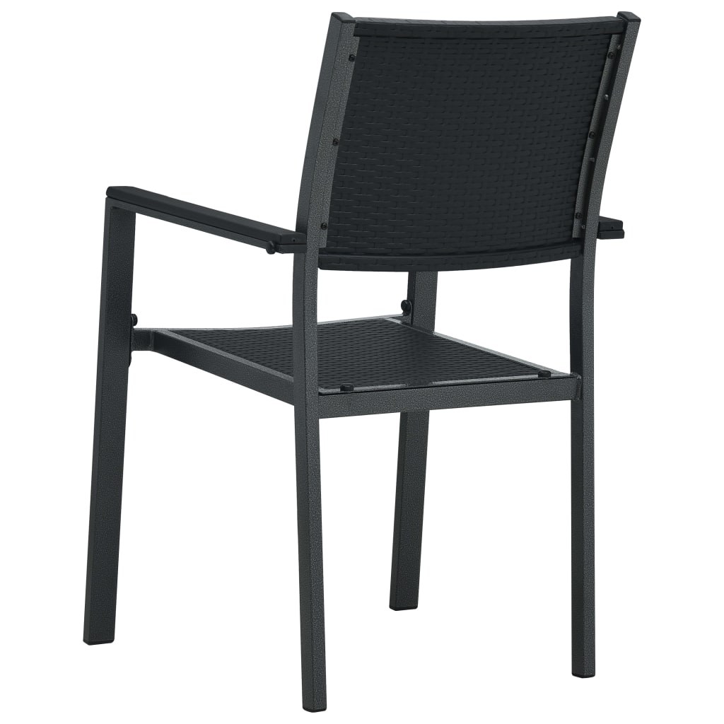 vidaXL Καρέκλες Κήπου 4 τεμ. Μαύρες με Όψη Ρατάν Πλαστικές