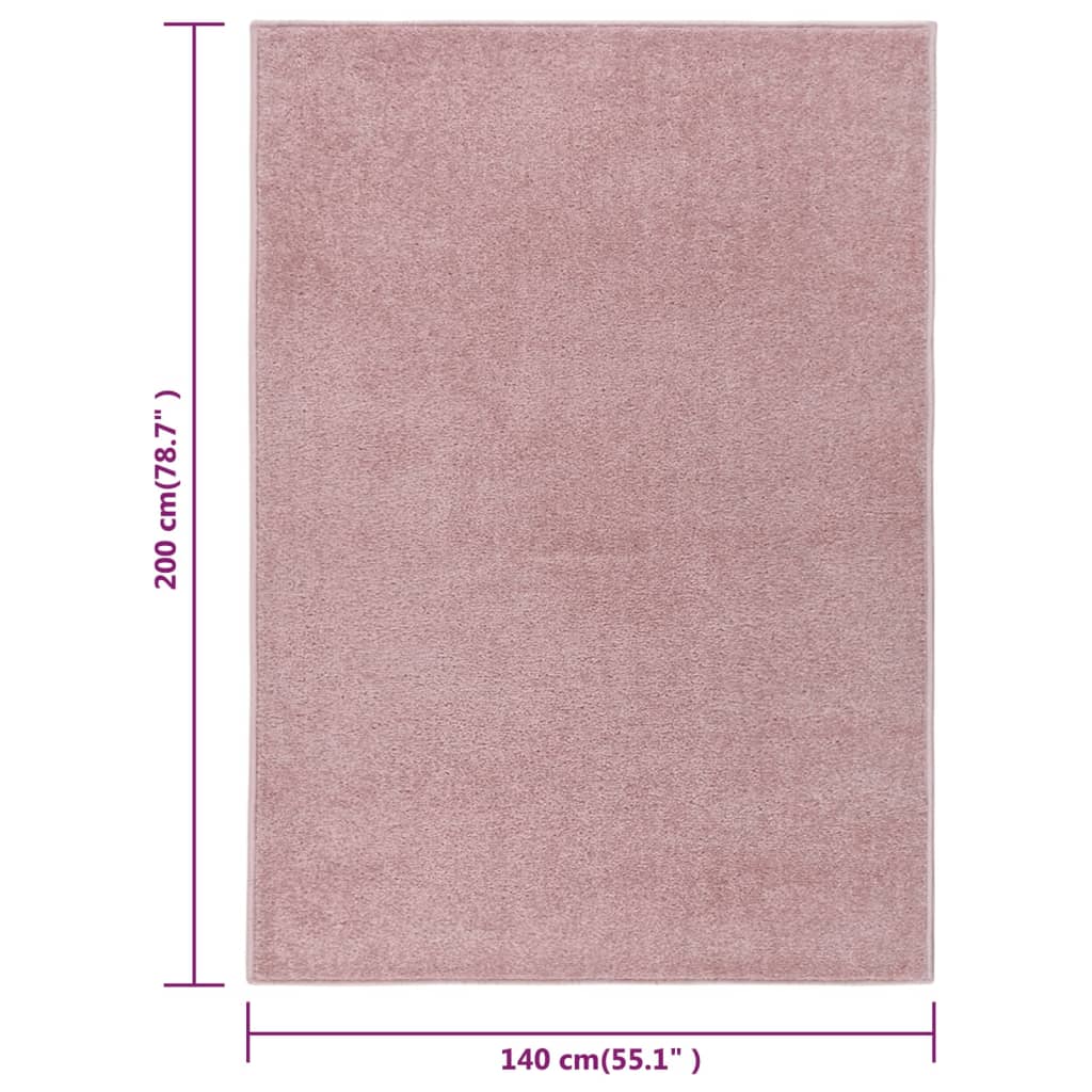 vidaXL Χαλί Κοντό Πέλος Ροζ 140 x 200 εκ.