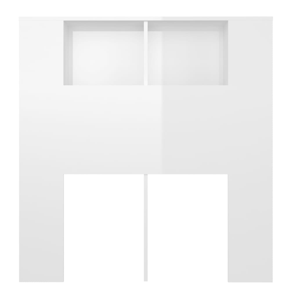 vidaXL Κεφαλάρι Με Αποθ. Χώρο Γυαλιστερό Λευκό 100 x 18,5 x 104,5 εκ.