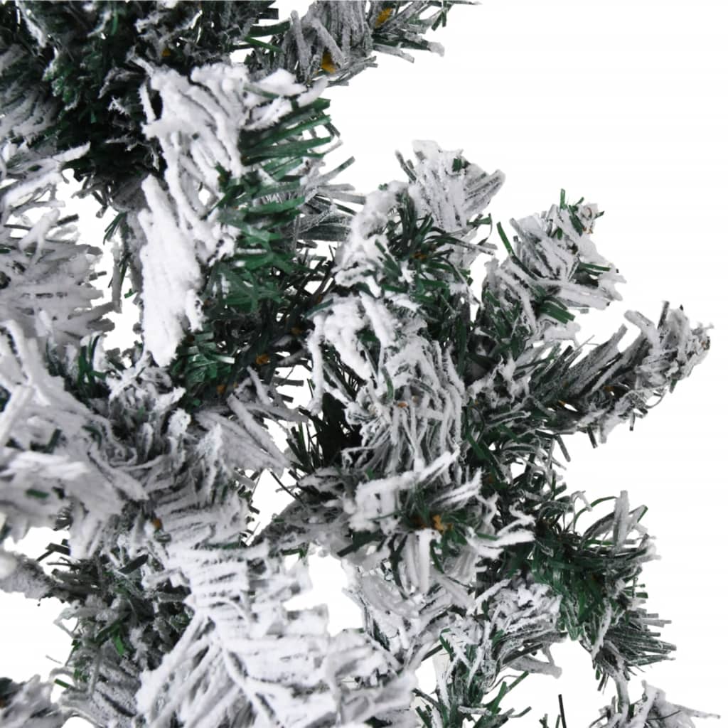 vidaXL Χριστουγεννιάτικο Δέντρο Slim Τεχνητό Μισό Με Χιόνι 180 εκ.