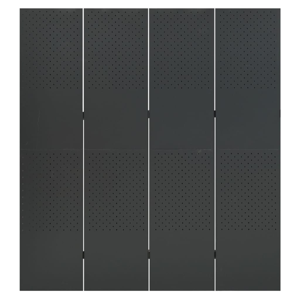 vidaXL Διαχωριστικό Δωματίου με 4 Πάνελ Ανθρακί 160 x 180 εκ. από Ατσάλι