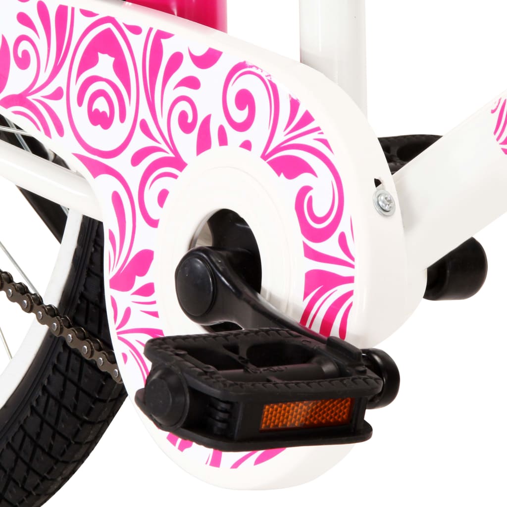 vidaXL Ποδήλατο Παιδικό Ροζ / Λευκό 18 Ιντσών
