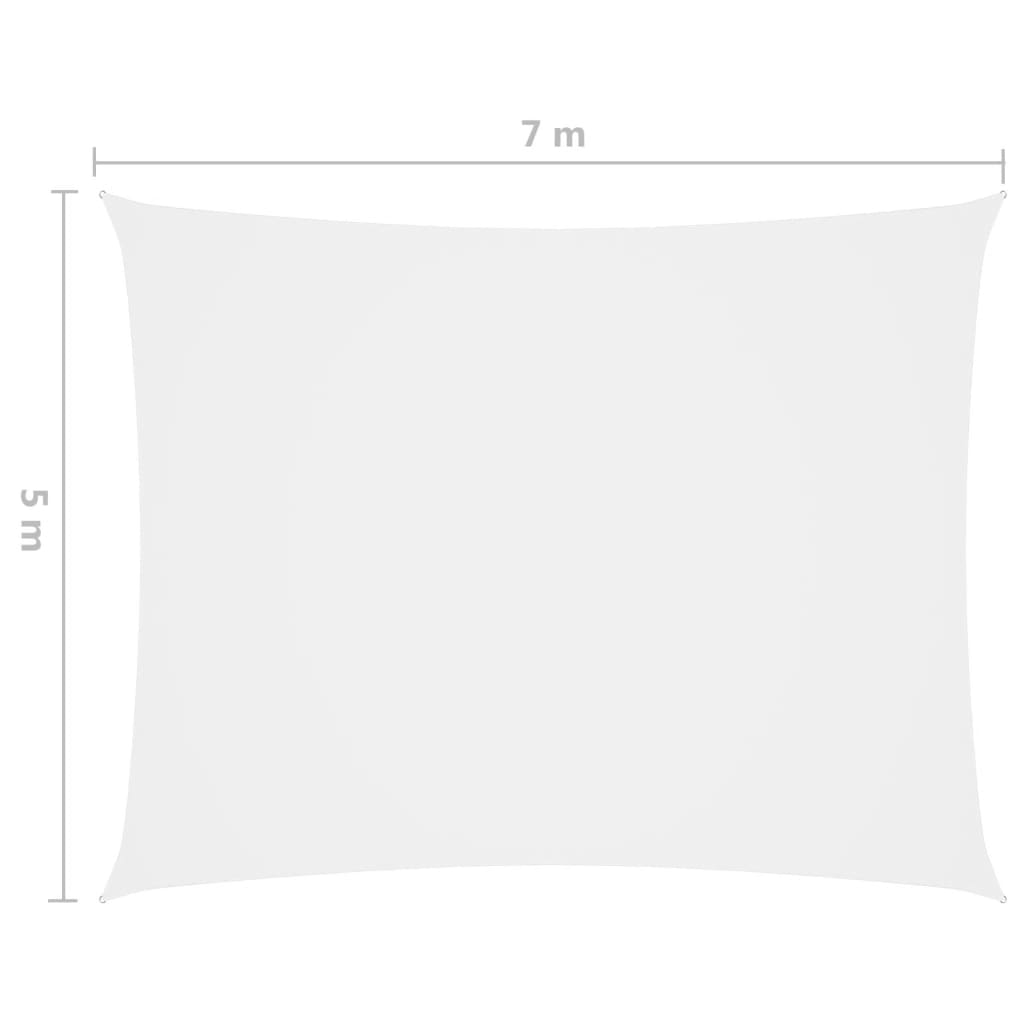 vidaXL Πανί Σκίασης Ορθογώνιο Λευκό 5 x 7 μ. από Ύφασμα Oxford