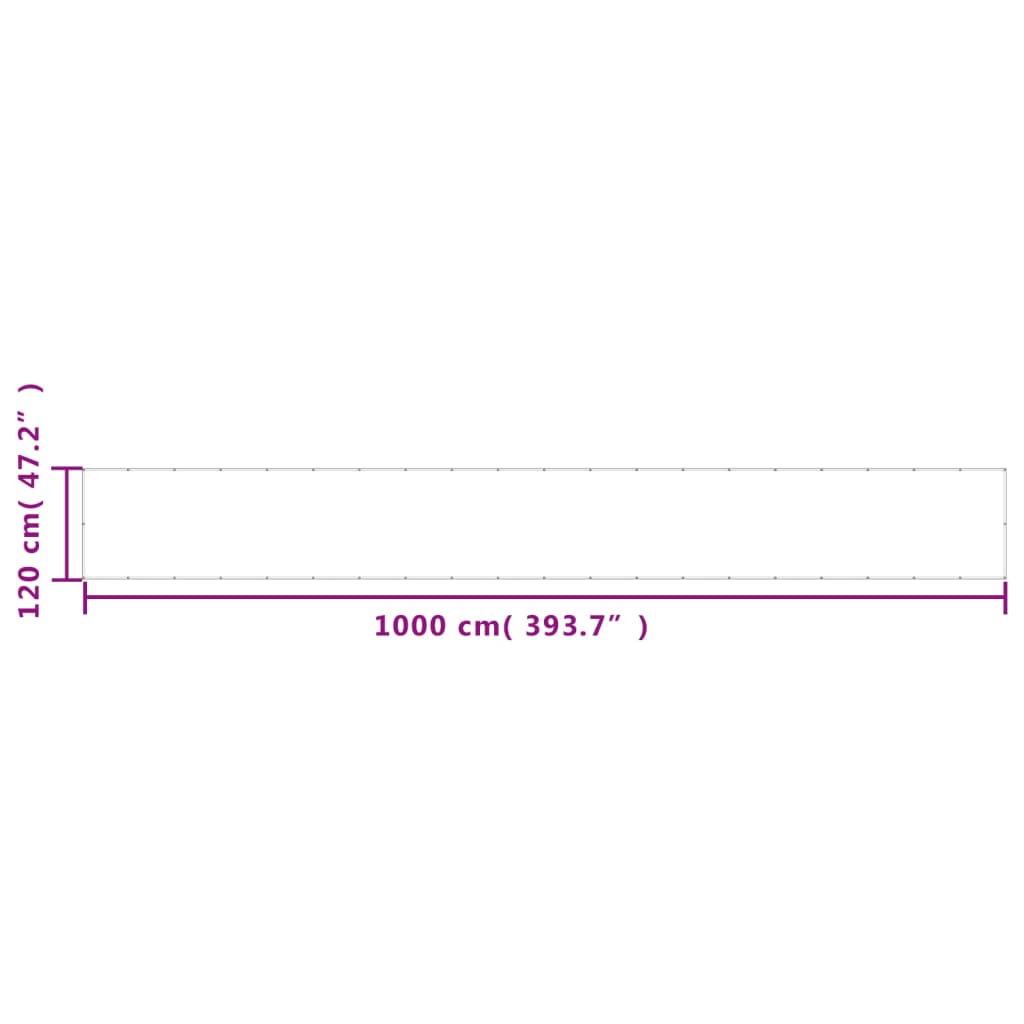 vidaXL Διαχωριστικό Βεράντας Λευκό 120x1000εκ 100% Πολ. Ύφασμα Oxford
