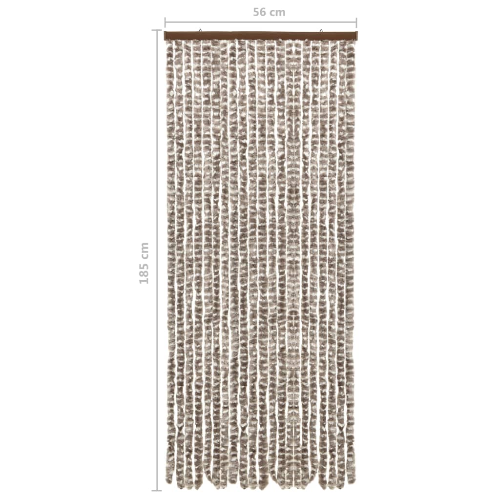vidaXL Σήτα - Κουρτίνα Πόρτας Taupe / Λευκό 56 x 185 εκ. από Σενίλ