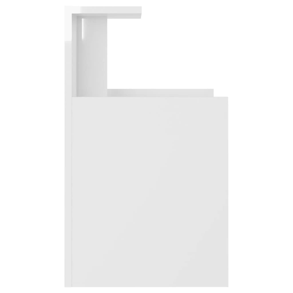 vidaXL Κομοδίνα 2 τεμ. Γυαλιστερό Λευκό 40x35x60 εκ. από Μοριοσανίδα