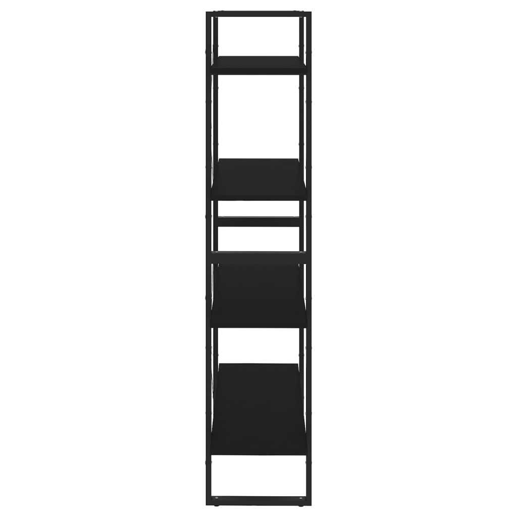 vidaXL Βιβλιοθήκη με 4 Ράφια Μαύρη 80 x 30 x 140 εκ. από Μοριοσανίδα