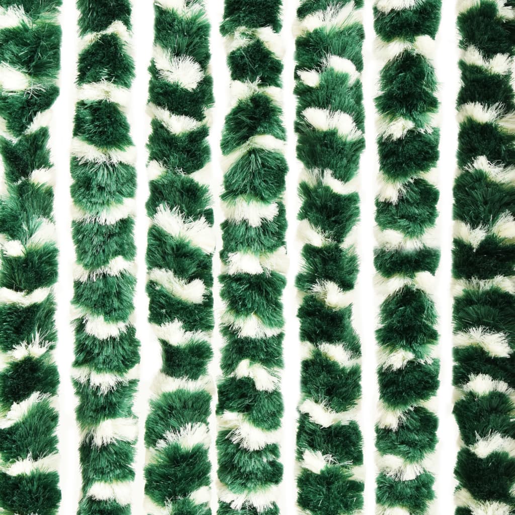 vidaXL Σήτα - Κουρτίνα Πόρτας Πράσινο / Λευκό 90 x 220 εκ. από Σενίλ