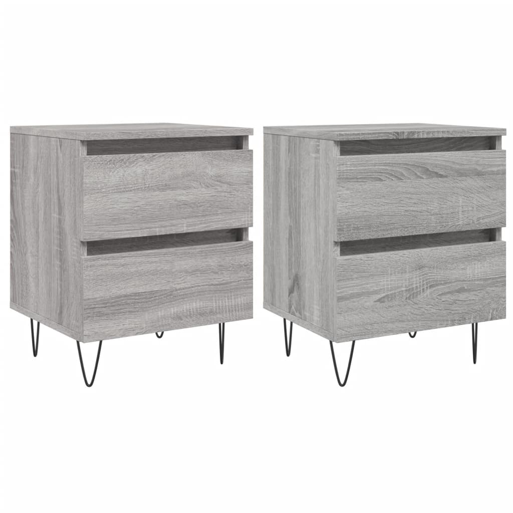 vidaXL Κομοδίνα 2 τεμ. Γκρι Sonoma 40x35x50 εκ. από Επεξεργασμένο Ξύλο