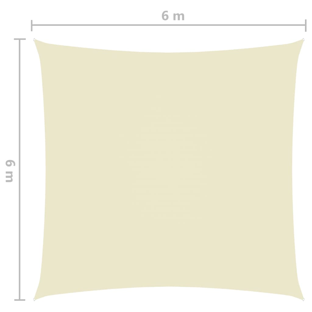 vidaXL Πανί Σκίασης Τετράγωνο Κρεμ 6 x 6 μ. από Ύφασμα Oxford