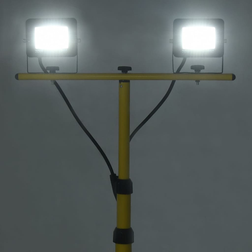 vidaXL Προβολέας LED με Τρίποδο Ψυχρό Λευκό 2 x 20 W