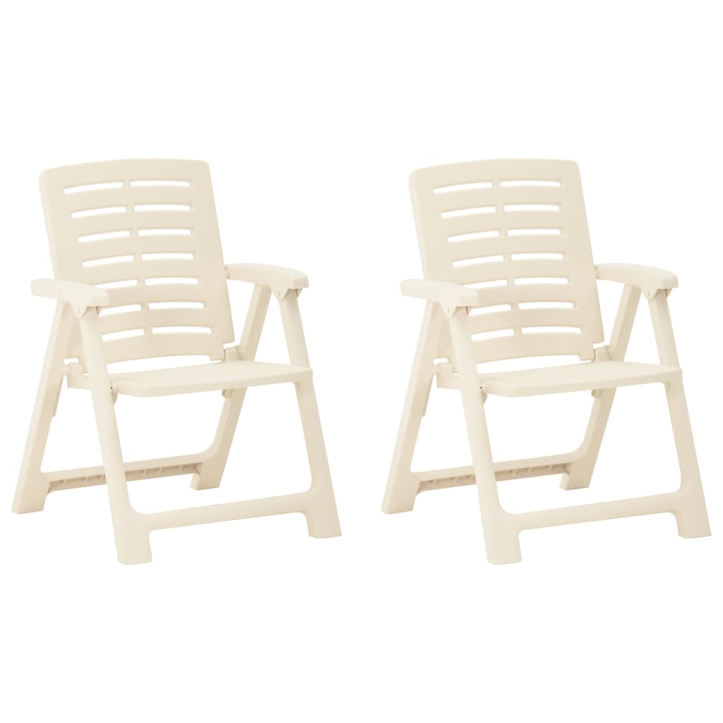 vidaXL Καρέκλες Κήπου 2 τεμ. Λευκές Πλαστικές