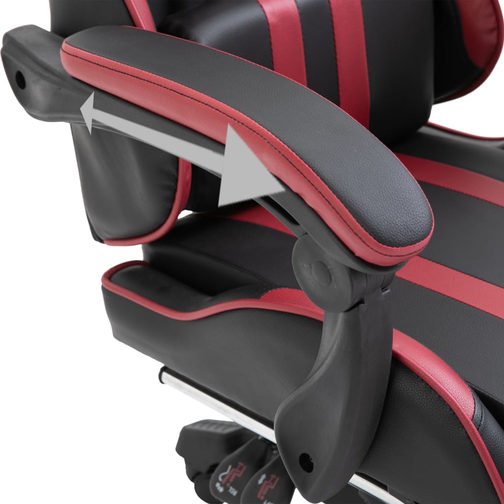 vidaXL Καρέκλα Gaming με Υποπόδιο Μπορντό από Συνθετικό Δέρμα