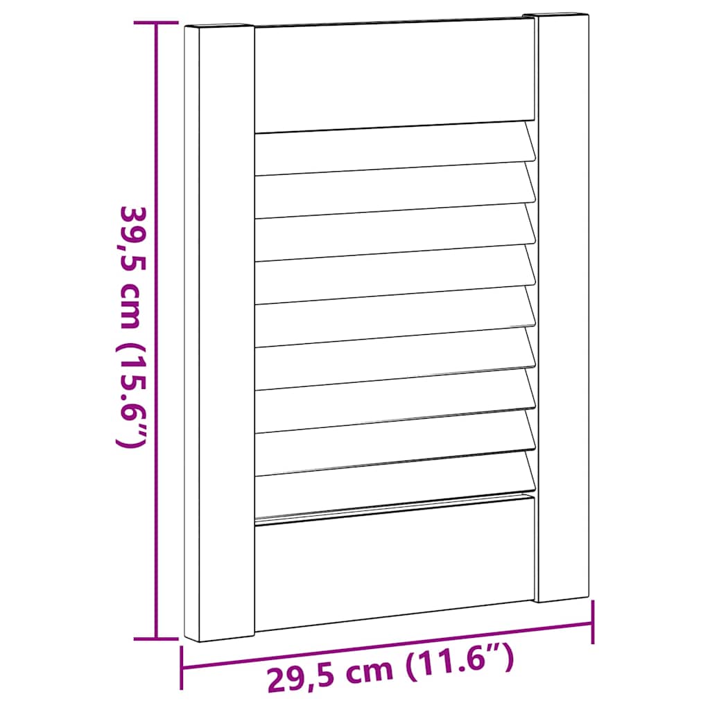 vidaXL Πόρτες ντουλαπιών Louvred Design 2 τεμάχια Λευκό 39,5x29,5 cm