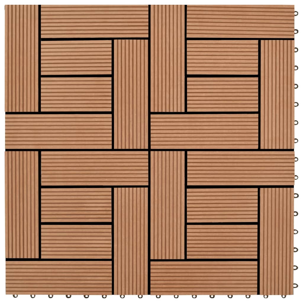 vidaXL Πλακάκια Deck 22 τεμ. Καφέ 30 x 30 εκ. 2 μ² από WPC
