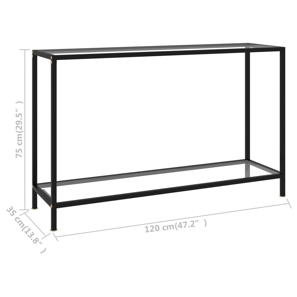 vidaXL Τραπέζι Κονσόλα Διαφανές 120 x 35 x 75 εκ. από Ψημένο Γυαλί