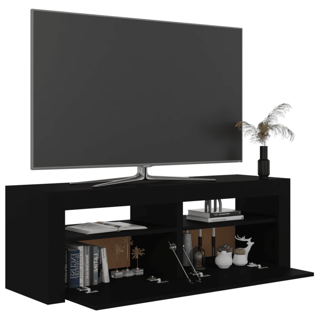 vidaXL Έπιπλο Τηλεόρασης με LED Μαύρο 120 x 35 x 40 εκ.