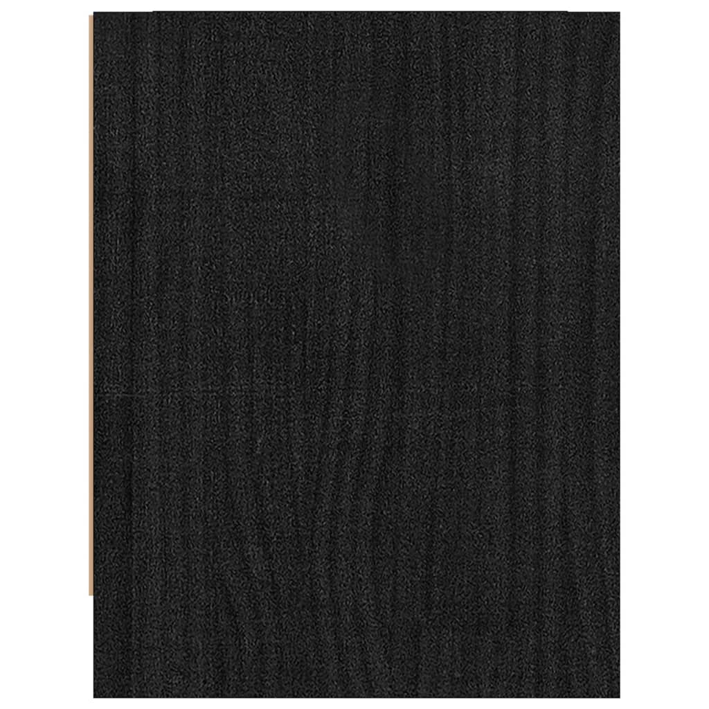 vidaXL Κομοδίνα 2 τεμ. Μαύρα 40 x 30,5 x 40 εκ. από Μασίφ Ξύλο Πεύκου