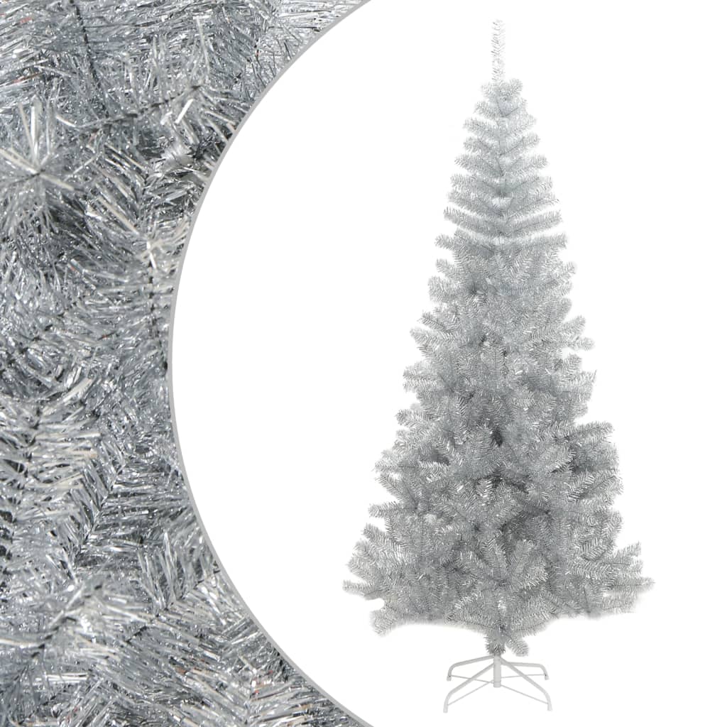 vidaXL Χριστουγεννιάτικο Δέντρο Τεχνητό με Βάση Ασημί 240 εκ. PET