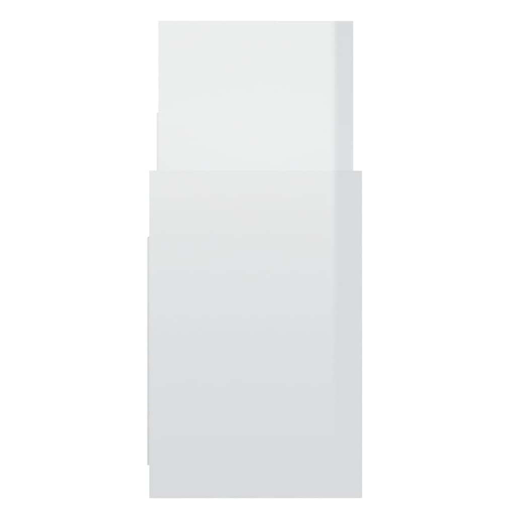 vidaXL Βοηθητικό Ντουλάπι Γυαλ. Λευκό 60 x 26 x 60 εκ. από Μοριοσανίδα
